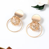 Statement Round Dangle Drop Earrings