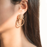Statement Round Dangle Drop Earrings