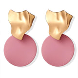 Statement Round Dangle Drop Earrings