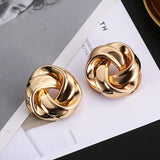 Big Vintage Metal Twisted Dangle Earrings
