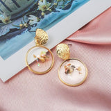 Round Dangle Drop Earrings