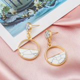 Round Dangle Drop Earrings