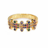 Gold Crown rainbow Rings