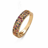 Gold Crown rainbow Rings