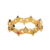Gold Crown rainbow Rings