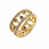 Gold Crown rainbow Rings
