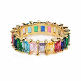 Gold Crown rainbow Rings