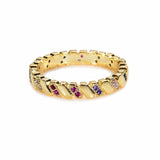 Gold Crown rainbow Rings