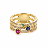 Gold Crown rainbow Rings