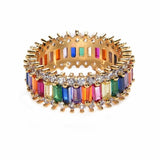 Gold Crown rainbow Rings