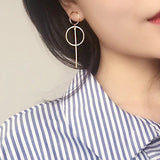 Tassel Earrings Circle Pendant