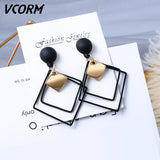 Acrylic Earrings For Women Statement Vintage Geometric Gold Dangle Drop Earrings