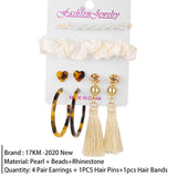 17KM Vintage Tassel Acrylic Earrings For Women Bohemian Earrings Set Big Dangle Drop Earring 2020 Brincos Female Fashion Jewelry