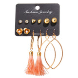 17KM Vintage Tassel Acrylic Earrings For Women Bohemian Earrings Set Big Dangle Drop Earring 2020 Brincos Female Fashion Jewelry