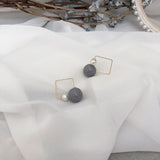 Blue Geometric Acrylic Dangle Drop Earrings