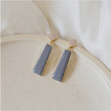 Blue Geometric Acrylic Dangle Drop Earrings