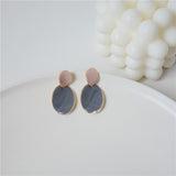 Blue Geometric Acrylic Dangle Drop Earrings