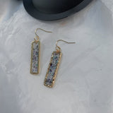 Blue Geometric Acrylic Dangle Drop Earrings