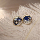 Blue Geometric Acrylic Dangle Drop Earrings