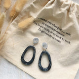 Blue Geometric Acrylic Dangle Drop Earrings