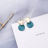 Blue Geometric Acrylic Dangle Drop Earrings
