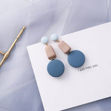 Blue Geometric Acrylic Dangle Drop Earrings