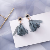 Blue Geometric Acrylic Dangle Drop Earrings