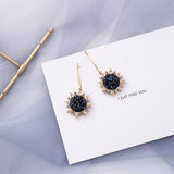 Blue Geometric Acrylic Dangle Drop Earrings