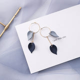 Blue Geometric Acrylic Dangle Drop Earrings