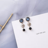 Blue Geometric Acrylic Dangle Drop Earrings