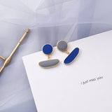 Blue Geometric Acrylic Dangle Drop Earrings