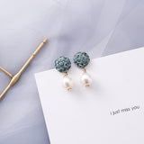 Blue Geometric Acrylic Dangle Drop Earrings