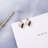 Blue Geometric Acrylic Dangle Drop Earrings